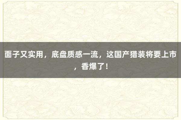 面子又实用，底盘质感一流，这国产猎装将要上市，香爆了！