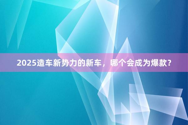 2025造车新势力的新车，哪个会成为爆款？