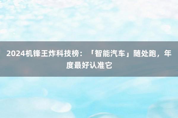 2024机锋王炸科技榜：「智能汽车」随处跑，年度最好认准它