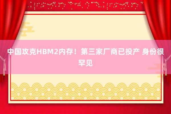 中国攻克HBM2内存！第三家厂商已投产 身份很罕见