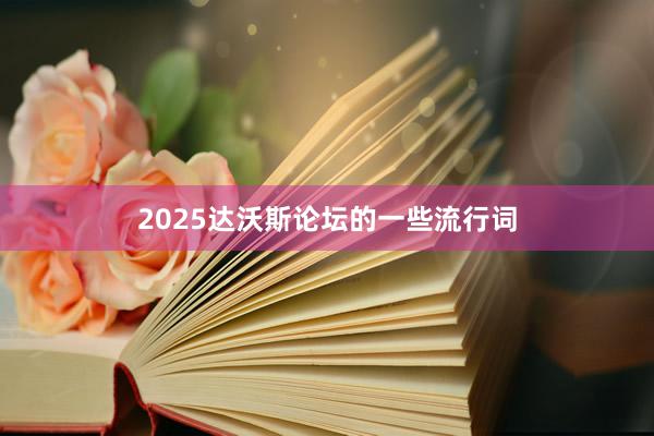 2025达沃斯论坛的一些流行词