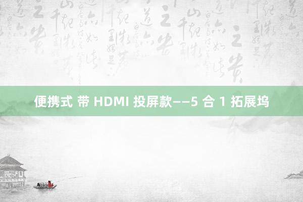 便携式 带 HDMI 投屏款——5 合 1 拓展坞