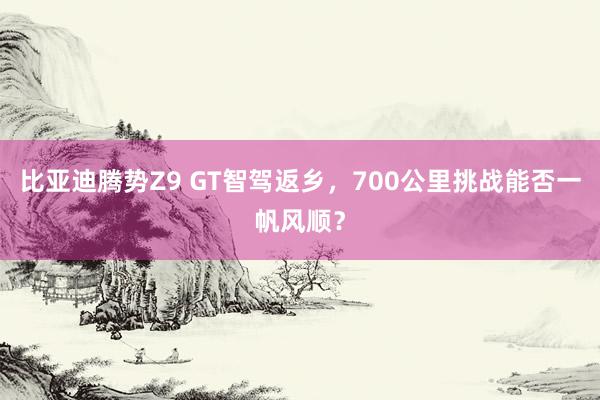 比亚迪腾势Z9 GT智驾返乡，700公里挑战能否一帆风顺？