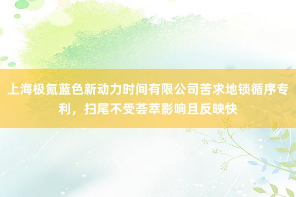 上海极氪蓝色新动力时间有限公司苦求地锁循序专利，扫尾不受荟萃影响且反映快