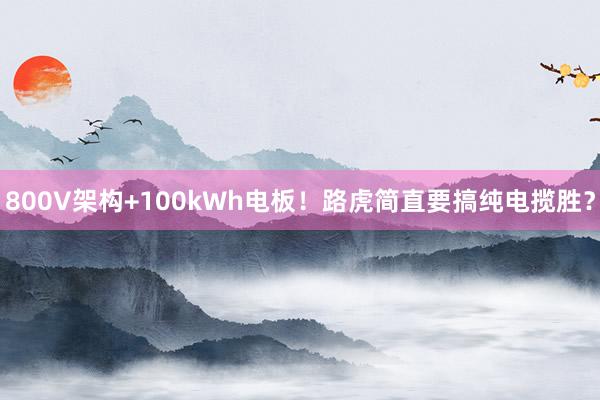 800V架构+100kWh电板！路虎简直要搞纯电揽胜？