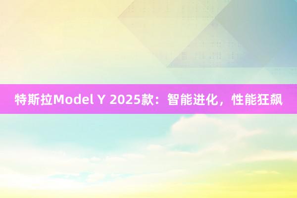 特斯拉Model Y 2025款：智能进化，性能狂飙