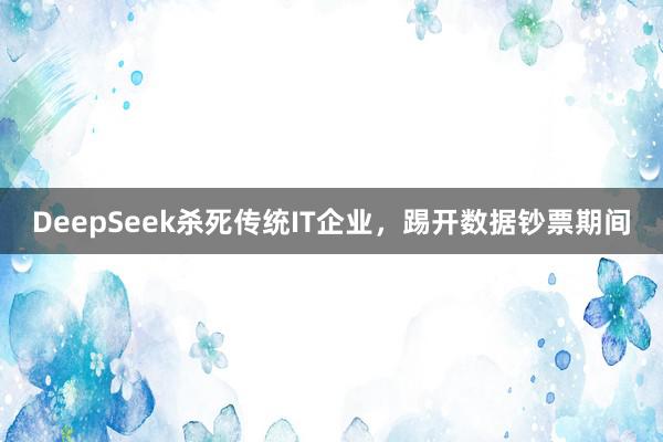 DeepSeek杀死传统IT企业，踢开数据钞票期间